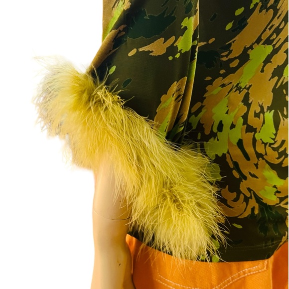 Lorena Conti Paris Niki Top Blouse w/ Feathers Small 100% Viscose Made in France - Picture 5 of 12